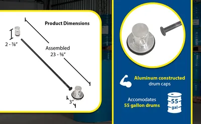 Vestil DDL-55-AL double drum lock feature highlights