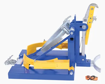 Vestil DFDL-3 deluxe combination fork mounted drum lifter shown from an alternate angle