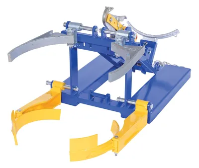 Vestil DFDL-3 deluxe combination fork mounted drum lifter shown from an alternate angle