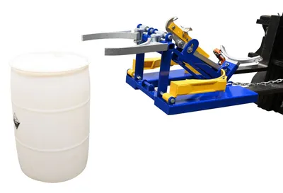 Vestil DFDL-3 deluxe combination fork mounted drum lifter shown from an alternate angle