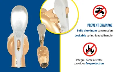 Vestil DFT-AL manual drum faucet feature highlights