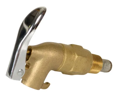 Vestil DFT-RIGID manual drum faucet shown from an alternate angle