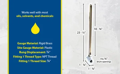 Vestil DGLI-4 horizontal drum gauge level indicator feature highlights