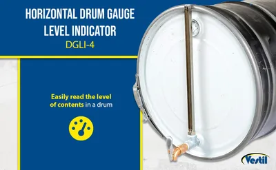 Vestil DGLI-4 horizontal drum gauge level indicator feature highlights