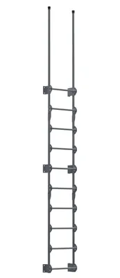 Vestil Steel Walk Through Dock Ladder 10 Step 300 Lb. Capacity Gray Semi Gloss