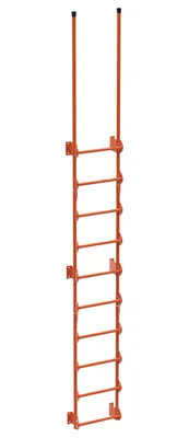 Vestil Steel Walk Through Dock Ladder 10 Step 300 Lb. Capacity Orange