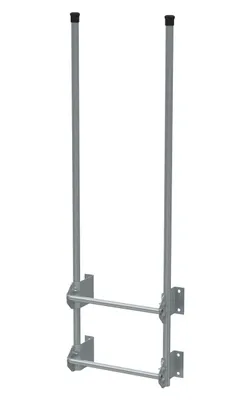 Vestil Steel Walk Through Dock Ladder 2 Step 300 Lb. Capacity Silver