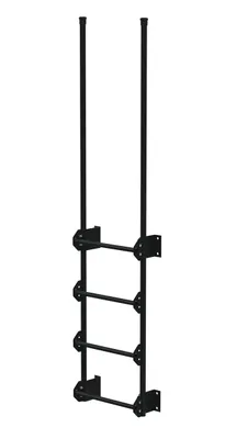 Vestil Steel Walk Through Dock Ladder 4 Step 300 Lb. Capacity Black