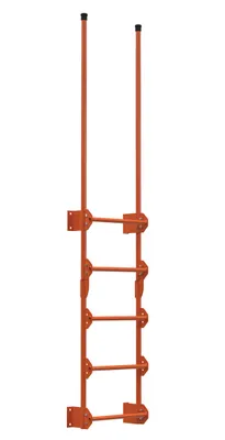 Vestil Steel Walk Through Dock Ladder 5 Step 300 Lb. Capacity Orange