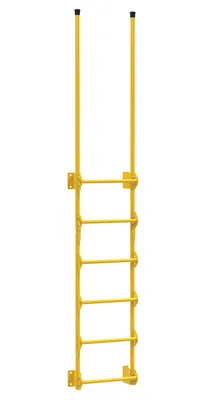 Vestil Steel Walk Through Dock Ladder 6 Step 300 Lb. Capacity Yellow
