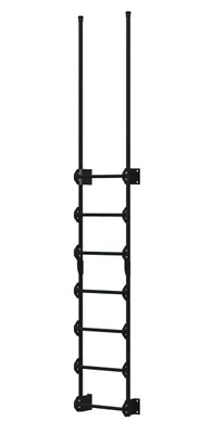 Vestil Steel Walk Through Dock Ladder 7 Step 300 Lb. Capacity Black