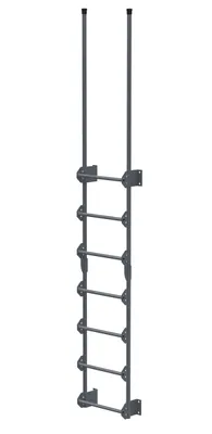 Vestil Steel Walk Through Dock Ladder 7 Step 300 Lb. Capacity Gray Semi Gloss