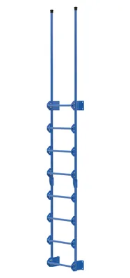 Vestil Steel Walk Through Dock Ladder 8 Step 300 Lb. Capacity Blue