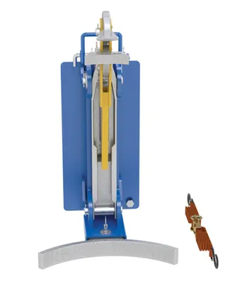 Vestil DLH-CL2-1 carriage-mounted drum lifter shown from an alternate angle
