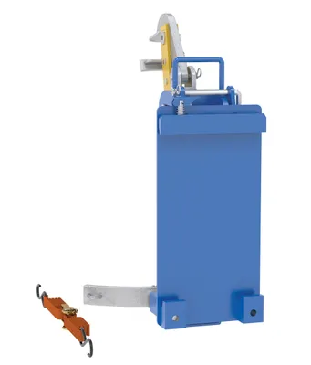 Vestil DLH-CL2-1 carriage-mounted drum lifter shown from an alternate angle