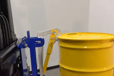 Vestil DLH-CL2-1 carriage-mounted drum lifter shown from an alternate angle