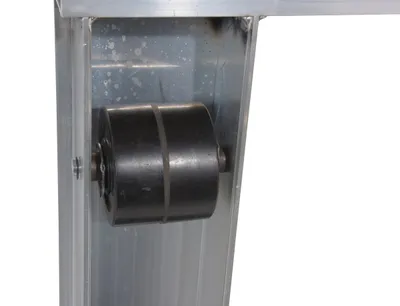 Vestil DOL-3642-8T aluminum pallet dollie shown from an alternate angle