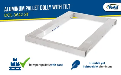 Vestil DOL-3642-8T aluminum pallet dollie feature highlights