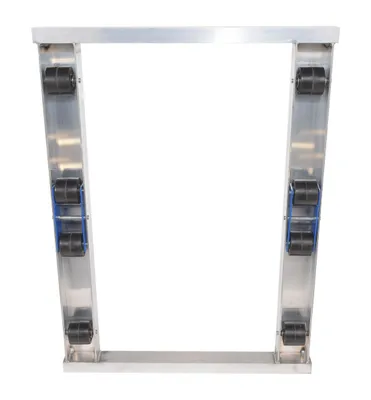 Vestil DOL-3648-8T aluminum pallet dollie shown from an alternate angle