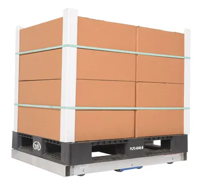 Vestil DOL-3648-8T aluminum pallet dollie shown from an alternate angle