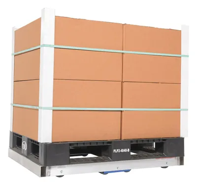 Vestil DOL-4048-8T aluminum pallet dollie shown from an alternate angle