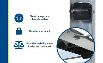 Vestil DOL-4248-6NT-FL aluminum pallet dollie feature highlights
