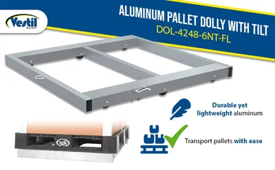 Vestil DOL-4248-6NT-FL aluminum pallet dollie feature highlights