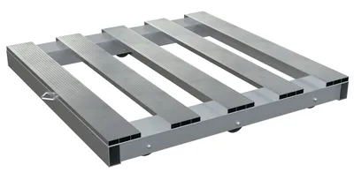 Vestil Aluminum Pallet Dolly with Pallet Top 42 In. x 42 In. 4000 Lb. Capacity Silver
