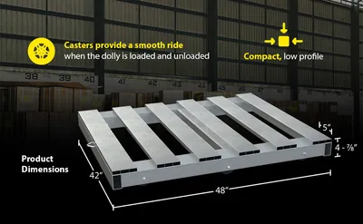 Vestil DOL-PT-4248-6T aluminum pallet dollie feature highlights