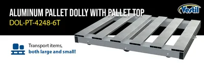 Vestil DOL-PT-4248-6T aluminum pallet dollie feature highlights