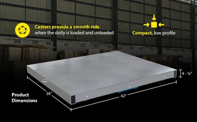 Vestil DOL-ST-3642-8T aluminum pallet dollie feature highlights