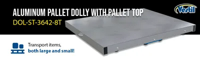 Vestil DOL-ST-3642-8T aluminum pallet dollie feature highlights