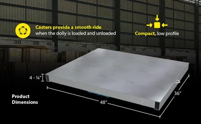 Vestil DOL-ST-3648-10T aluminum pallet dollie feature highlights