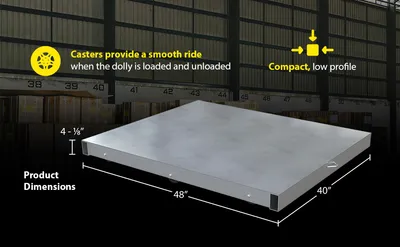 Vestil DOL-ST-4048-6T aluminum pallet dollie feature highlights