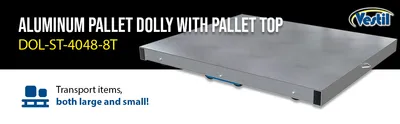 Vestil DOL-ST-4048-8T aluminum pallet dollie feature highlights