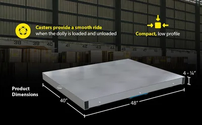 Vestil DOL-ST-4048-8T aluminum pallet dollie feature highlights
