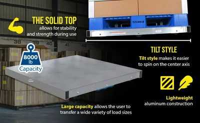 Vestil DOL-ST-4242-10T aluminum pallet dollie feature highlights