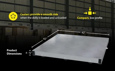 Vestil DOL-ST-4242-6NT aluminum pallet dollie feature highlights