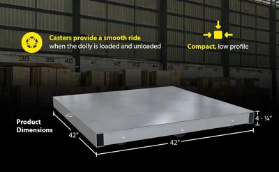 Vestil DOL-ST-4242-6T aluminum pallet dollie feature highlights