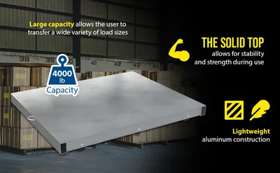 Vestil DOL-ST-4248-6NT aluminum pallet dollie feature highlights