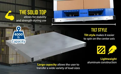 Vestil DOL-ST-4248-6T aluminum pallet dollie feature highlights