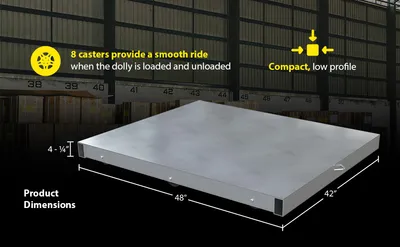 Vestil DOL-ST-4248-6T aluminum pallet dollie feature highlights