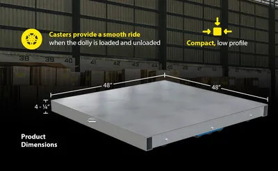 Vestil DOL-ST-4848-10NT aluminum pallet dollie feature highlights