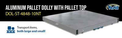 Vestil DOL-ST-4848-10NT aluminum pallet dollie feature highlights
