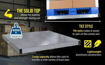Vestil DOL-ST-4848-6T aluminum pallet dollie feature highlights