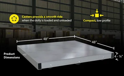 Vestil DOL-ST-4848-6T aluminum pallet dollie feature highlights