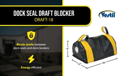 Vestil DRAFT-18 dock seal draft blocker feature highlights