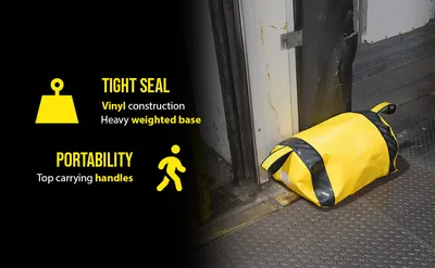 Vestil DRAFT-18-YL dock seal draft blocker feature highlights