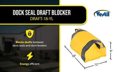 Vestil DRAFT-18-YL dock seal draft blocker feature highlights
