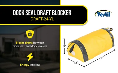 Vestil DRAFT-24-YL dock seal draft blocker feature highlights